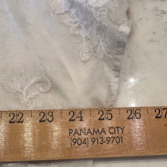 Angela Moda Italy Silk Blend Floral Embroidery Lace Blouse Cream Women L Cottage - Picture 6 of 7